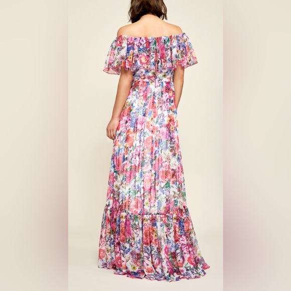 NWT Tadashi Shoji Paola Floral Print Maxi Dress Size 12 - Picture 2 of 11